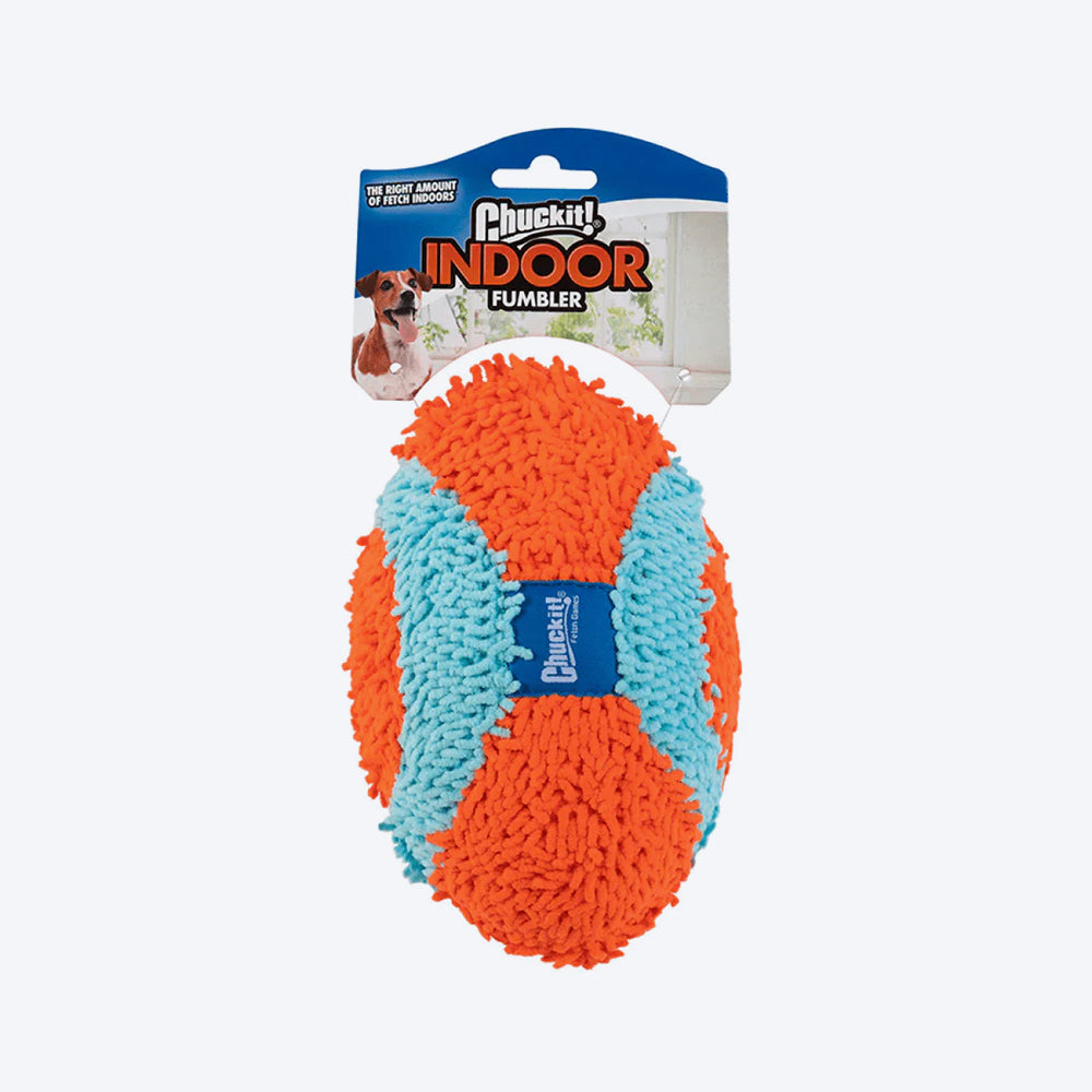 Chuckit Indoor Fumbler Dog Toy - Orange & Blue - Heads Up For Tails