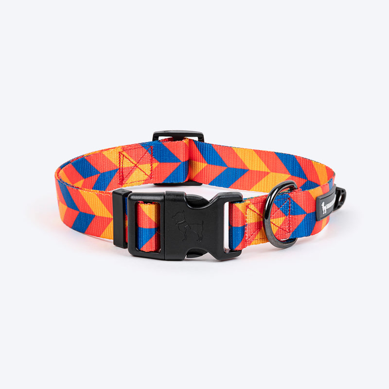 HUFT Dynamic Chevron Collar For Dog - Red & Yellow - Heads Up For Tails
