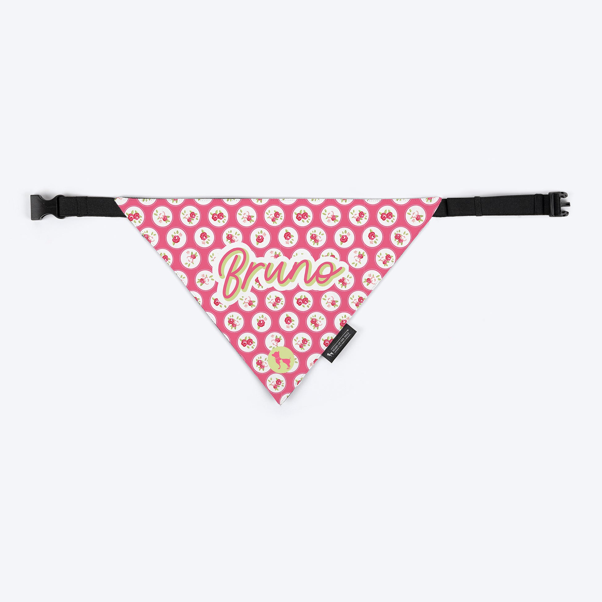 HUFT Rosy Dreams Personalised Dog Bandana - Pink - Heads Up For Tails