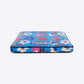 HUFT Personalised Summer Bloom Flat Bed For Dog - Blue - Heads Up For Tails