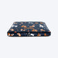 HUFT Personalised Dogs In Bloom Flat Bed For Dog - Navy Blue - Heads Up For Tails