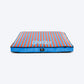 HUFT Personalised Happy Stripes Flat Bed For Dog - Blue & Orange - Heads Up For Tails