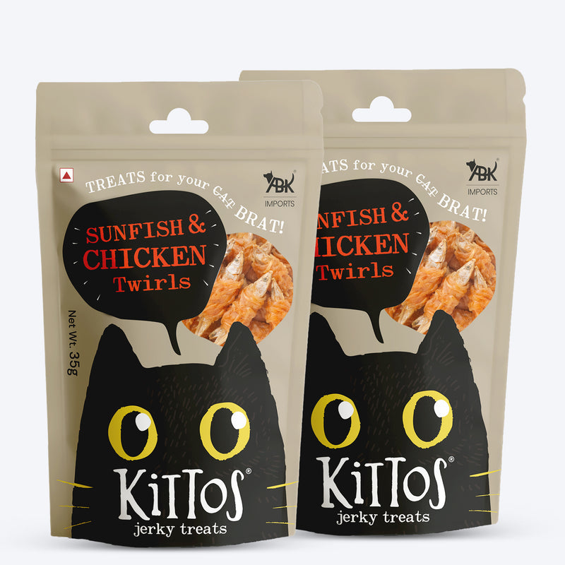 Kittos Purr-Fect Sunfish & Chicken Twirls Cat Treats - 35 g