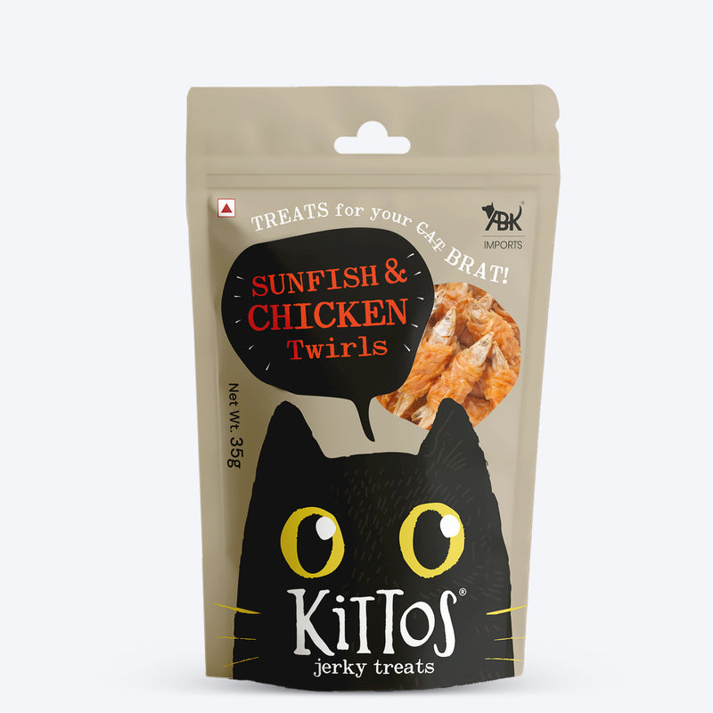 Kittos Purr-Fect Sunfish & Chicken Twirls Cat Treats - 35 g