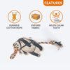 FOFOS Panda Squeaky With Flossy Rope Dog Toy - Black - Heads Up For Tails