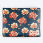 HUFT Personalised Sunset Bloom Flat Bed For Dog - Navy Blue - Heads Up For Tails