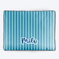 HUFT Personalised Happy Stripes Flat Bed For Dog - Blue & Turquoise - Heads Up For Tails