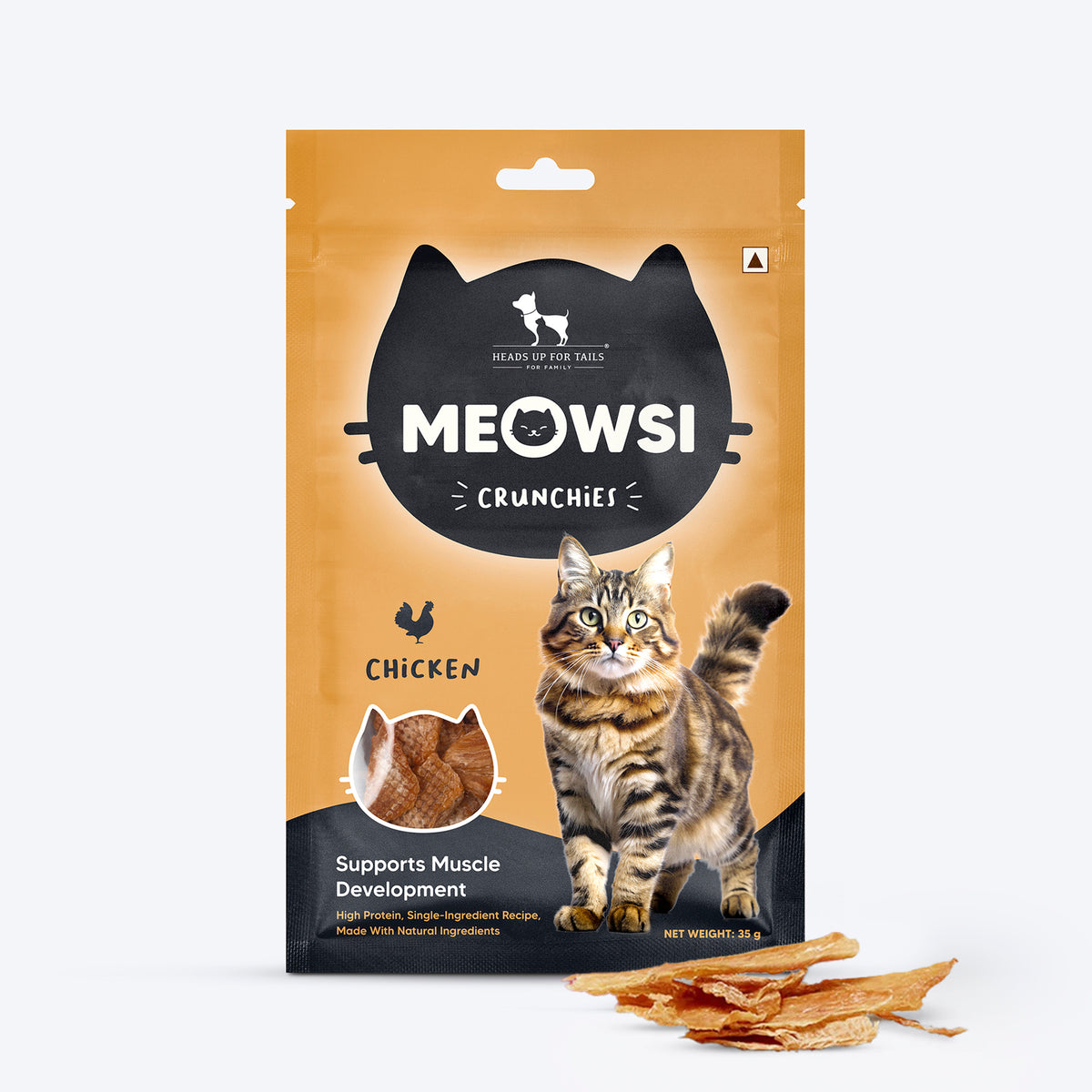 Meowsi by HUFT Chicken Crunchies Treats For Cat - 35 gm