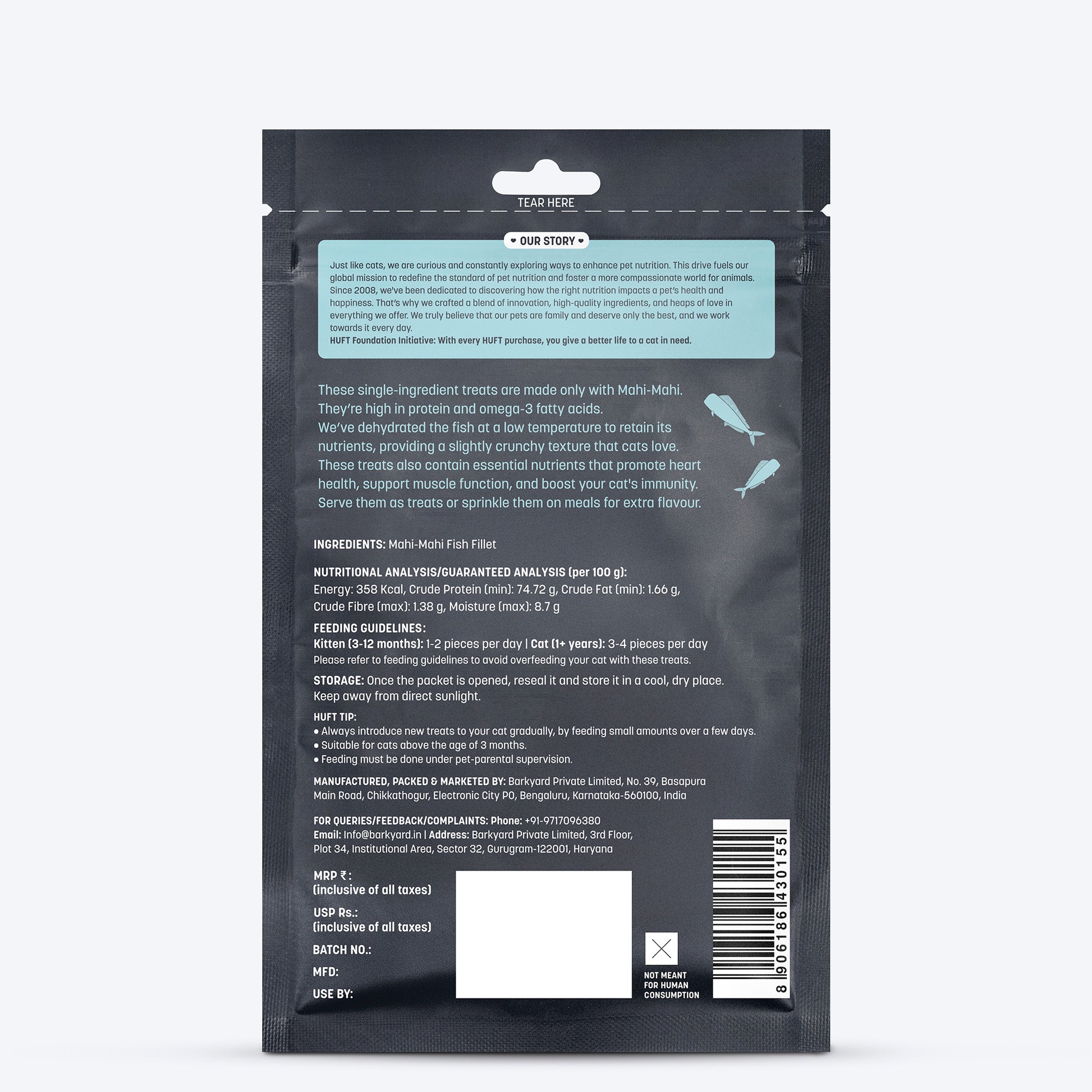 Meowsi by HUFT Mahi Mahi Fish Crunchies Cat Treats - 35 g - Heads Up For Tails