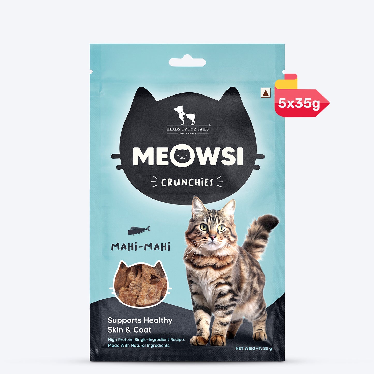 Meowsi by HUFT Mahi Mahi Fish Crunchies Cat Treats - 35 g - Heads Up For Tails