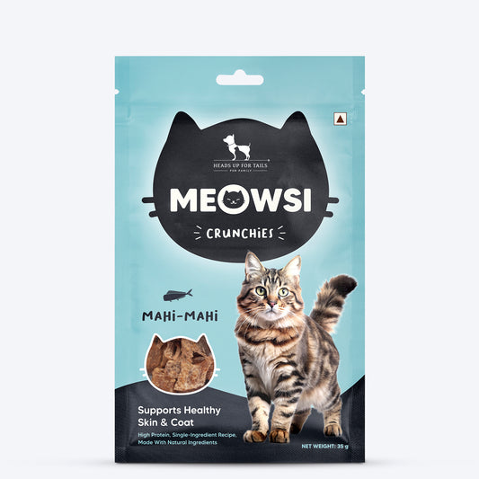 Meowsi by HUFT Mahi Mahi Fish Crunchies Cat Treats - 35 g - Heads Up For Tails