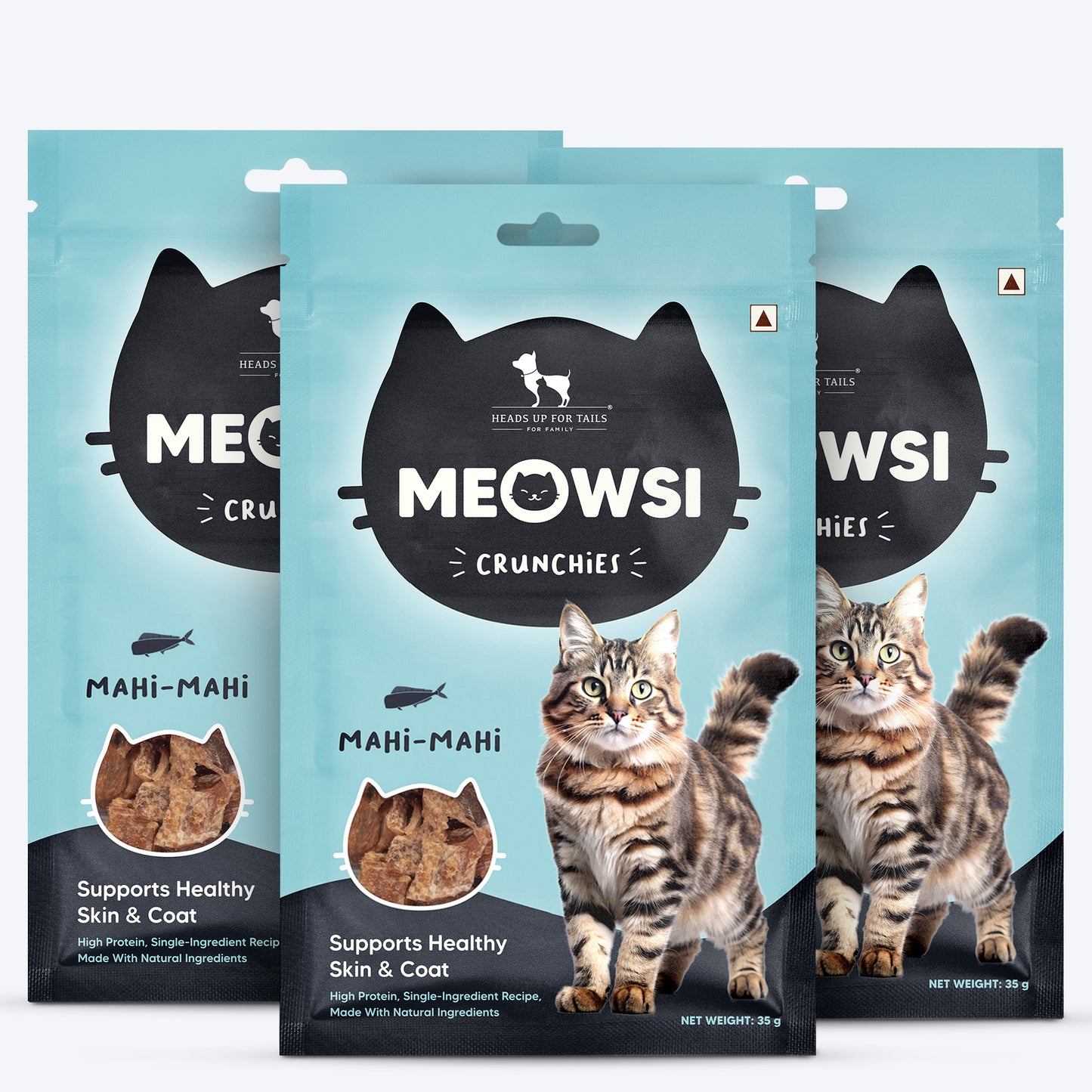 Meowsi by HUFT Mahi Mahi Fish Crunchies Cat Treats - 35 g - Heads Up For Tails