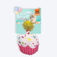 FOFOS Birthday Cake Catnip Inside Plush Toy For Cat - White & Pink - Heads Up For Tails