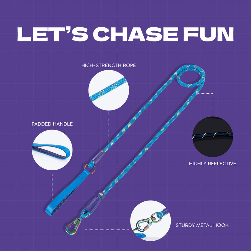 Dash Dog Chaser Rope Leash For Dog - Royal Blue
