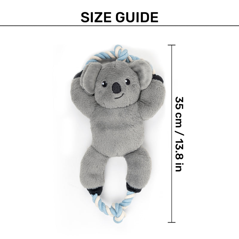 Dash Dog Kuddly Koala Squeaky Plush Toy For Dog - Grey - Heads Up For Tails