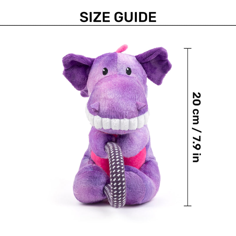 Dash Dog Cheeky Dinosaurus Squeaky Plush Toy For Dog - Purple - Heads Up For Tails