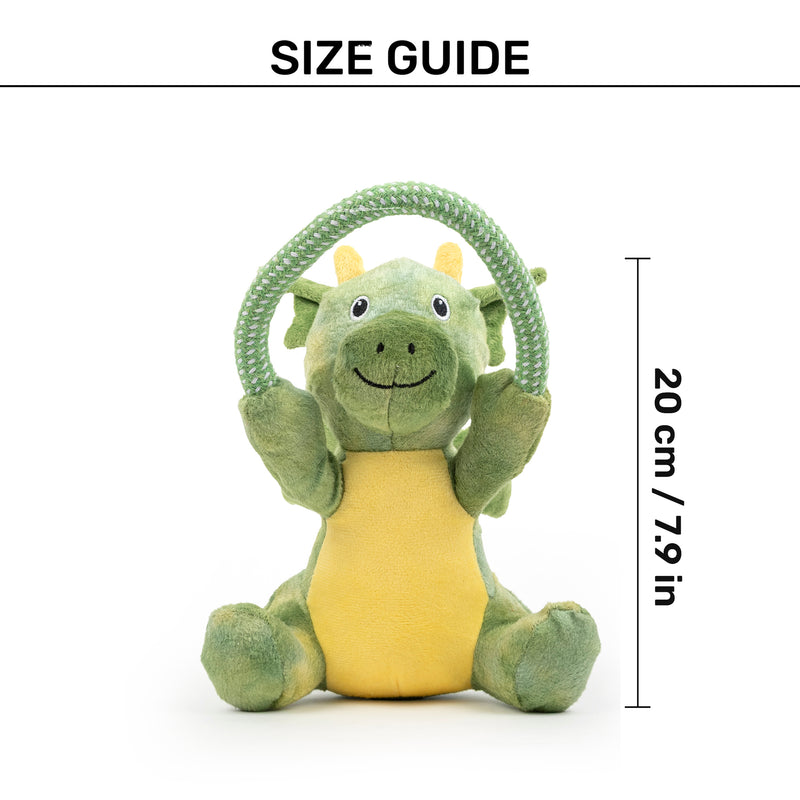 Dash Dog Dino Squeaky-Saurus Plush Toy For Dog - Green - Heads Up For Tails