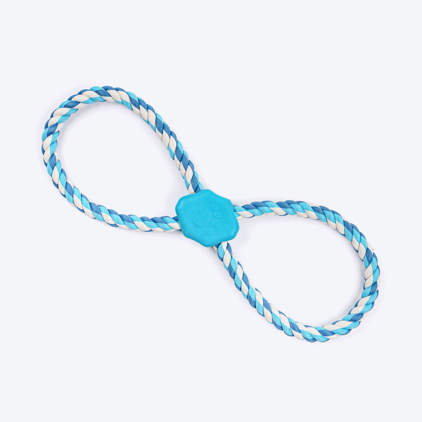 Dash Dog Duo Looparoo Rope Toy For Dog - White & Turquoise