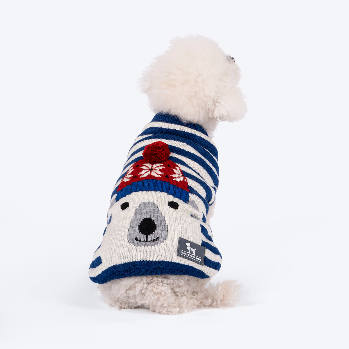 HUFT Polar Bear Striped Sweater For Dog - Multicolor, Stretchable, Lightweight