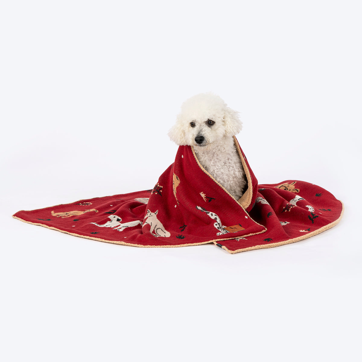 HUFT Bloom Buddies Blanket For Dog & Cat - Red - Heads Up For Tails