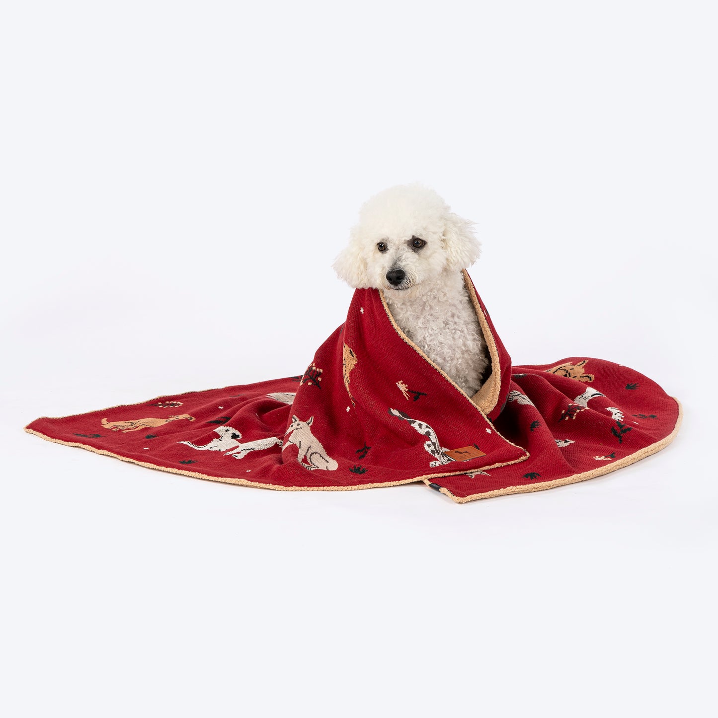 HUFT Bloom Buddies Blanket For Dog & Cat - Red - Heads Up For Tails