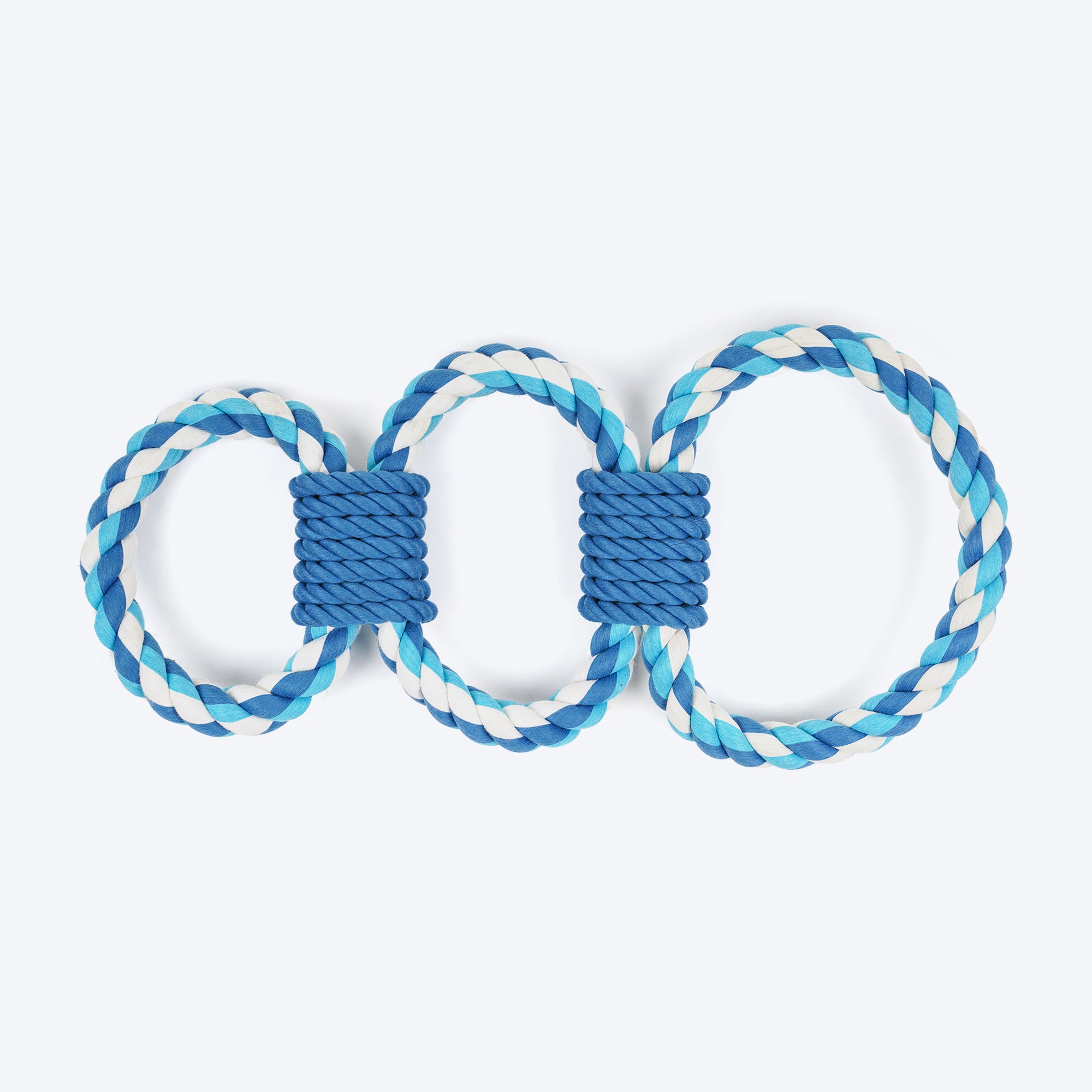 Dash Dog Trio Looparoo Rope Toy For Dog - White & Turquoise – Heads Up ...