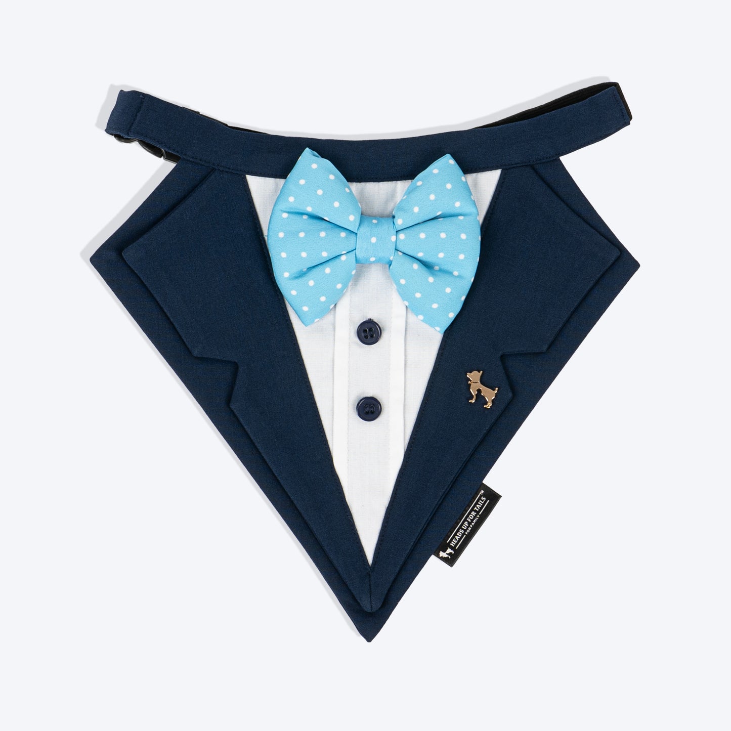HUFT Mr Pawsh Tuxedo Bandana For Dog - Blue - Heads Up For Tails