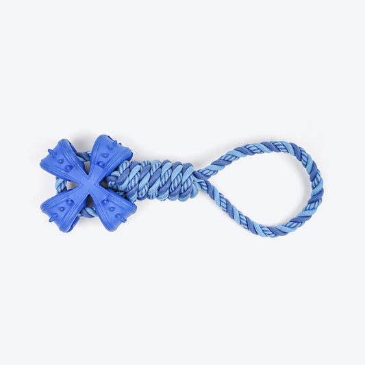 Dash Dog Power Tugger Rope Toy For Dog - Navy Blue & Turquoise_01