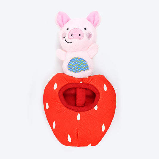 HUFT Boingy Piggy Crinkly Bungee Toy For Dog - Multicolor