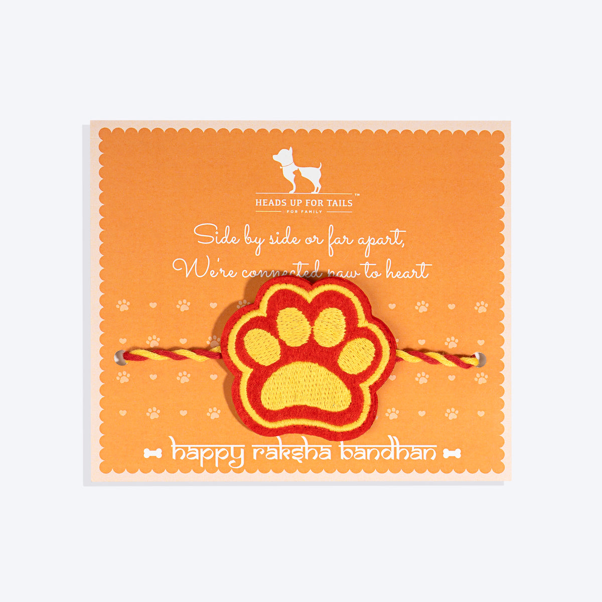 HUFT Paws Of Love Rakhi For Dog - Red - Heads Up For Tails