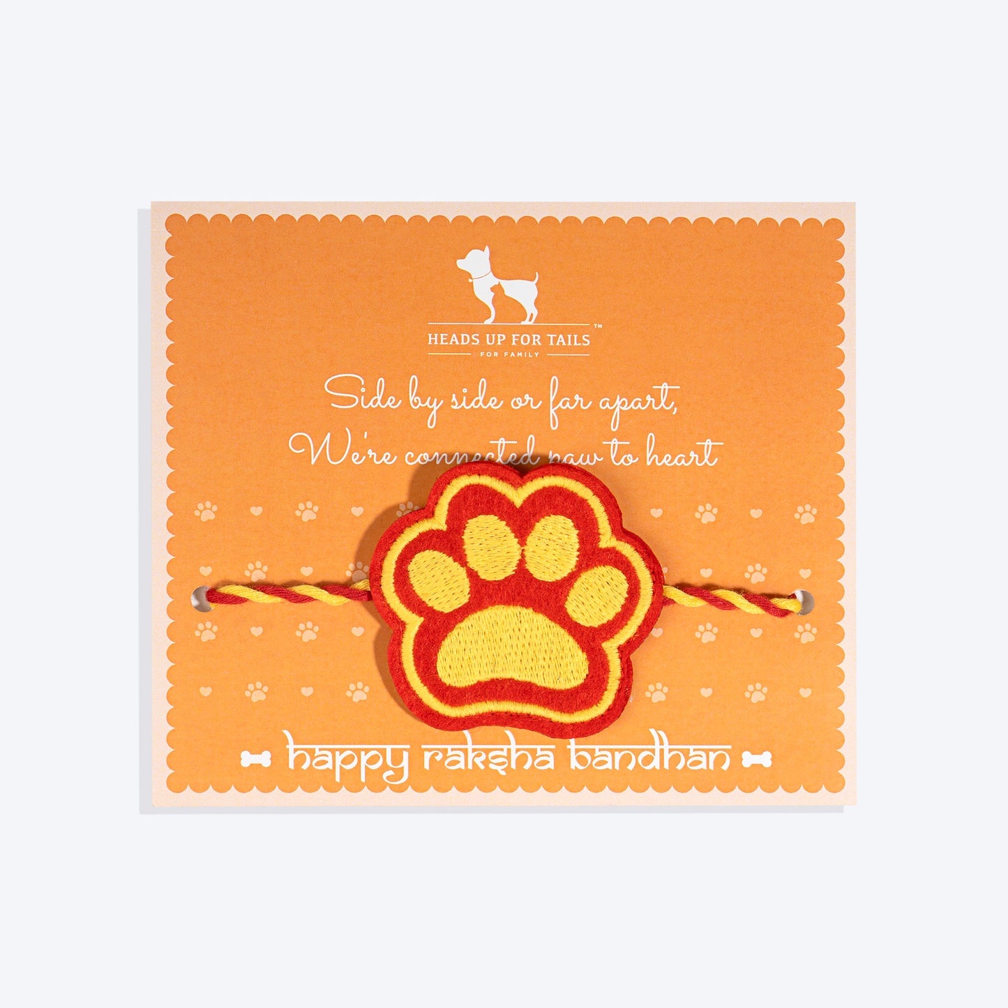 HUFT Paws Of Love Rakhi For Dog - Red - Heads Up For Tails