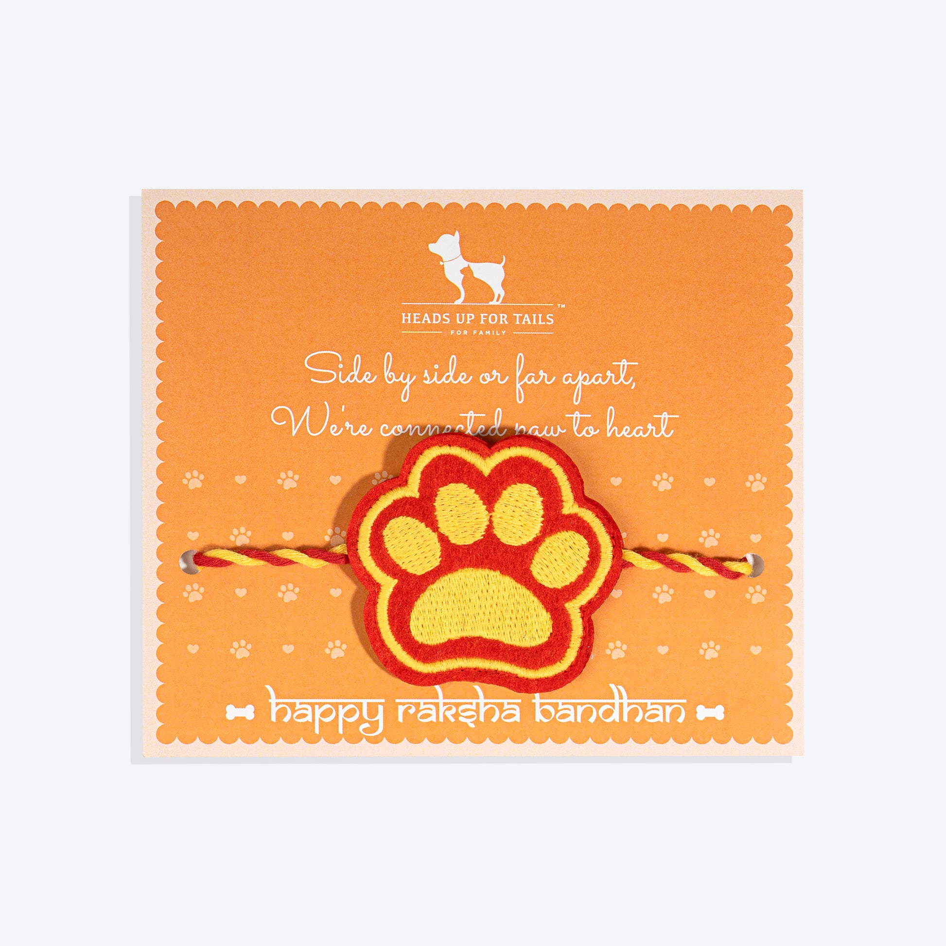 HUFT Paws Of Love Rakhi For Dog - Red - Heads Up For Tails
