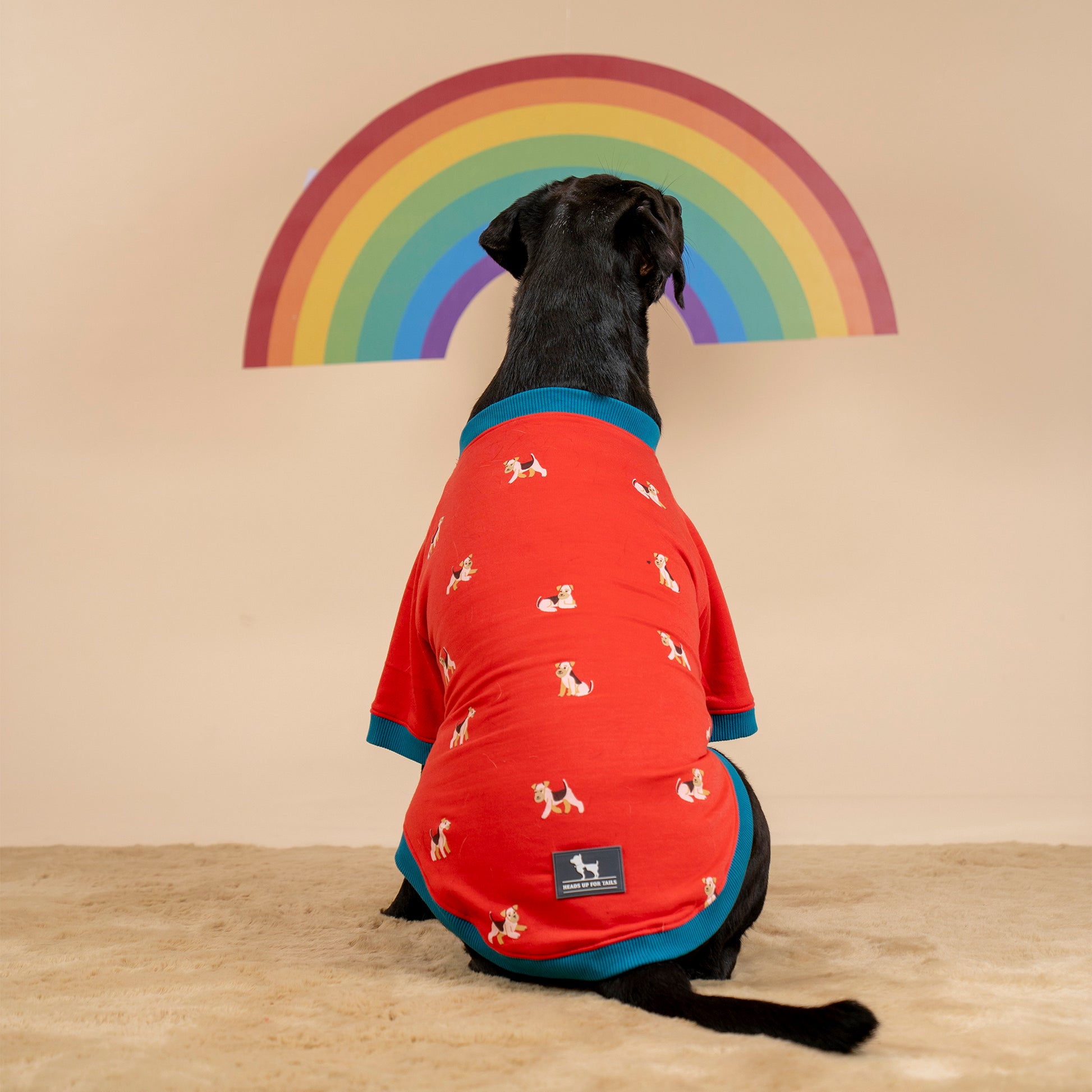 HUFT Pup Parade Sweatshirt For Big Dog - Red - Heads Up For Tails