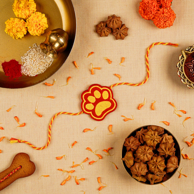 HUFT Paws Of Love Rakhi For Dog - Red - Heads Up For Tails