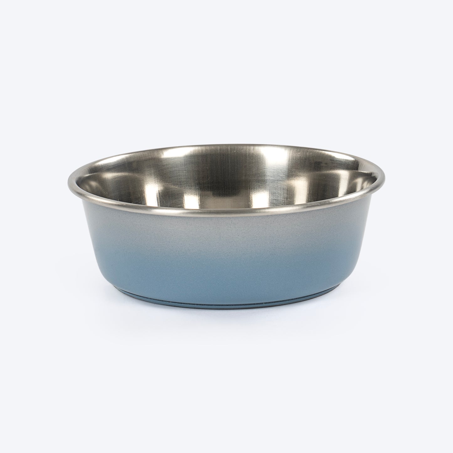 HUFT Tiny Tails Printed Steel Bowl For Puppy - Blue & Grey