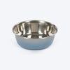 HUFT Tiny Tails Printed Steel Bowl For Puppy - Blue & Grey - Heads Up For Tails