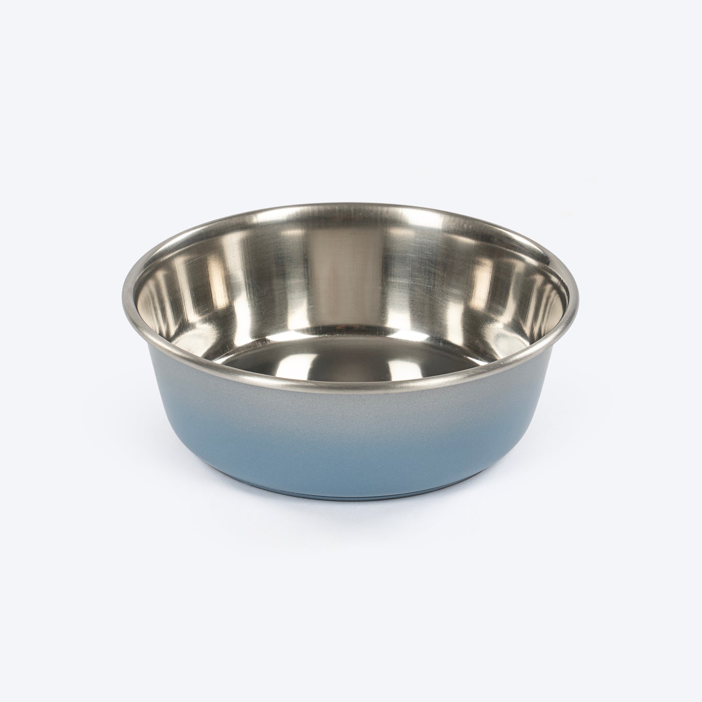 HUFT Tiny Tails Printed Steel Bowl For Puppy - Blue & Grey