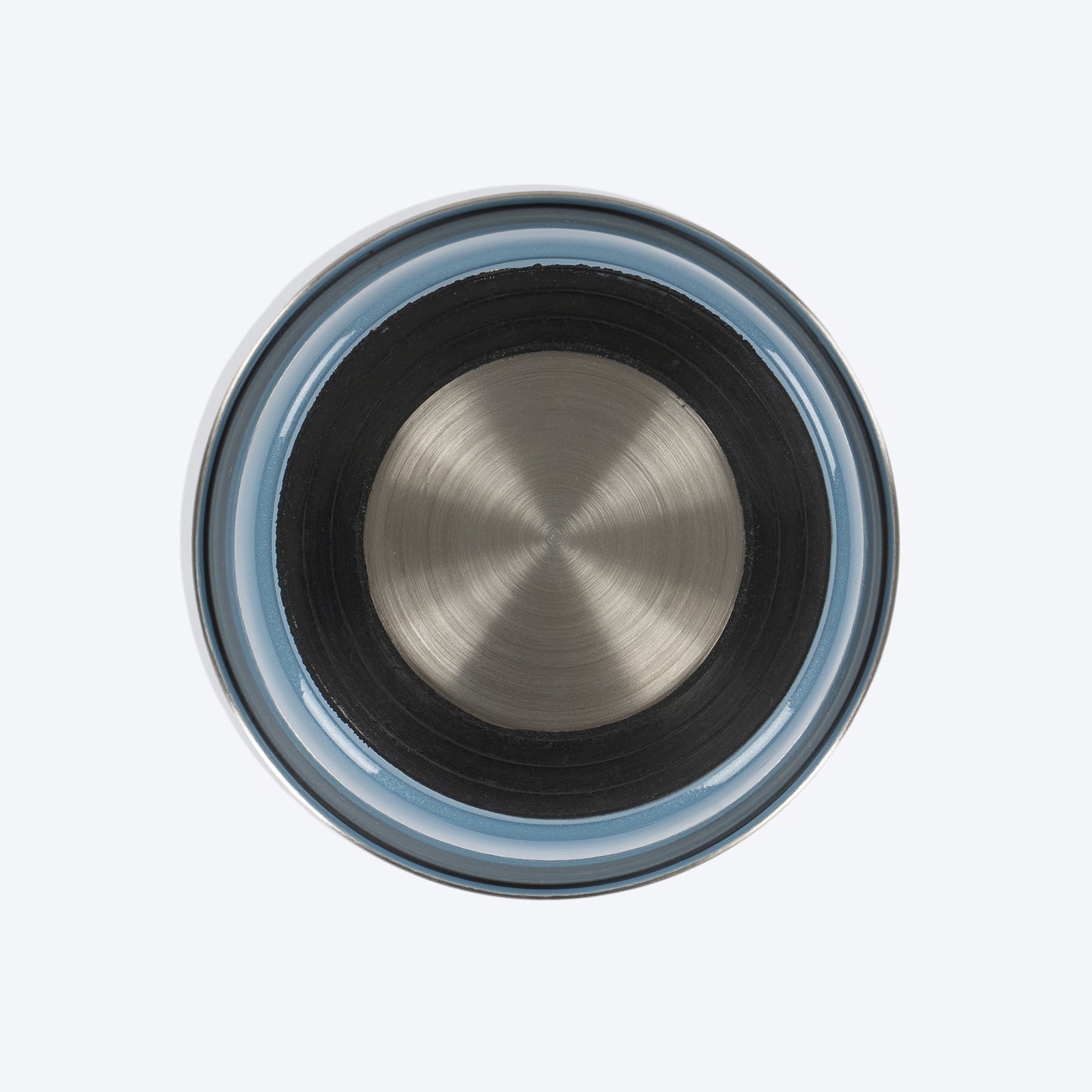 HUFT Tiny Tails Printed Steel Bowl For Puppy - Blue & Grey