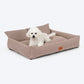 HUFT Cookie Houndstooth Lounger Bed For Dog - Brown - Heads Up For Tails
