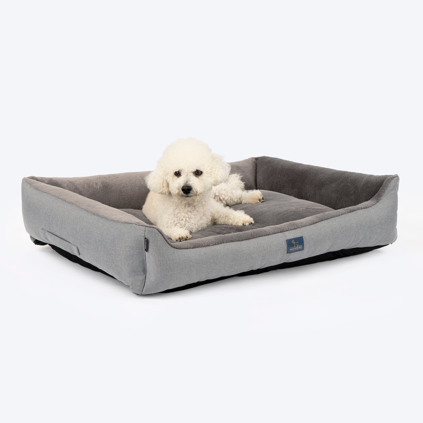 HUFT Furry Paradise Lounger Bed For Dog - Dark Grey - Heads Up For Tails