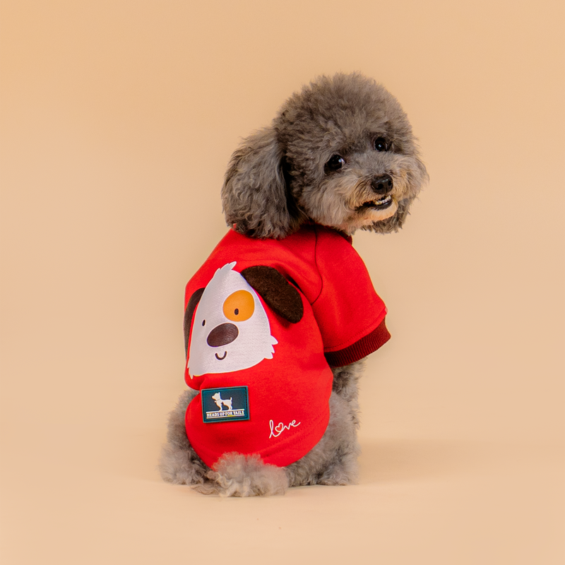 HUFT Woof Squad Sweatshirt For Dog - Red - Heads Up For Tails