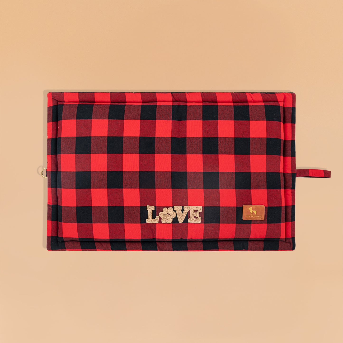 HUFT Love Plaid Mat For Dog - Red & Black - Heads Up For Tails