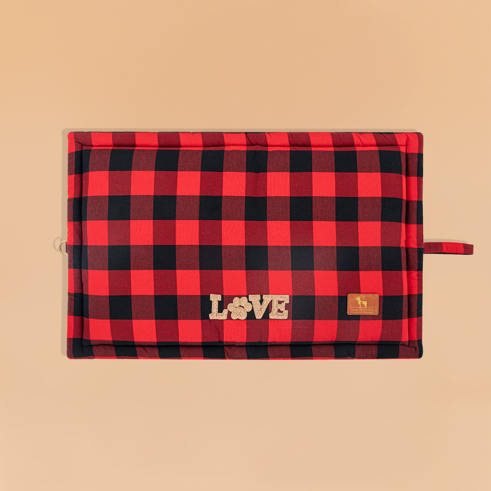 HUFT Love Plaid Mat For Dog - Red & Black - Heads Up For Tails