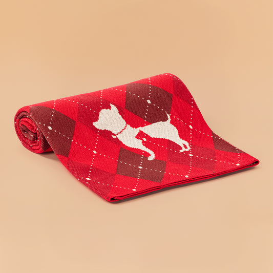 HUFT Cuddle Checks Blanket For Dog & Cat - Red