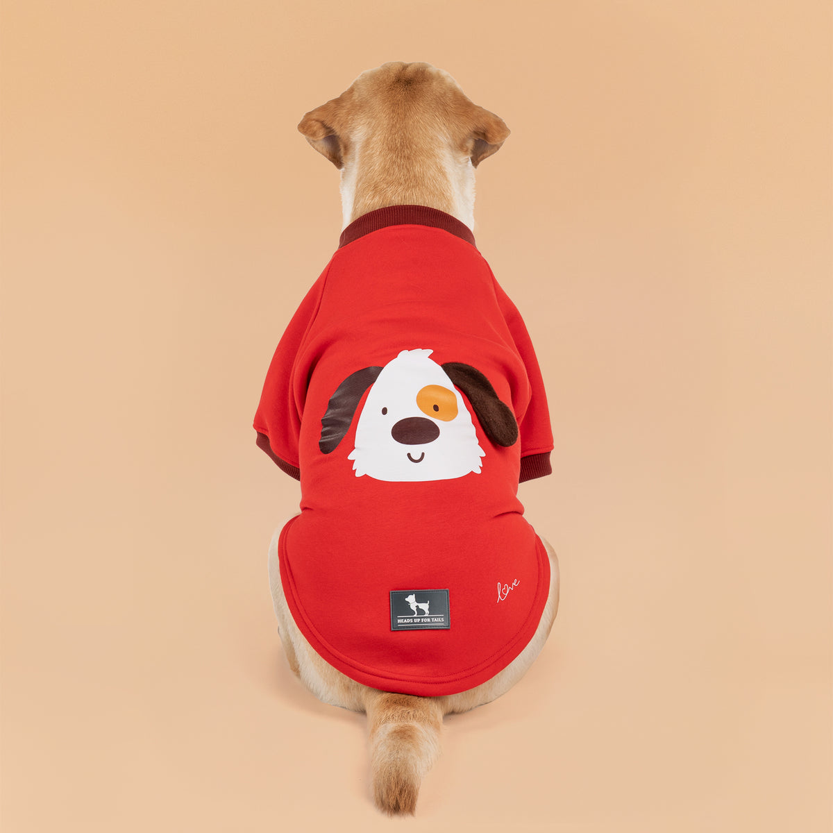 HUFT Woof Squad Sweatshirt For Dog - Red, Snug Fit, Lightweight
