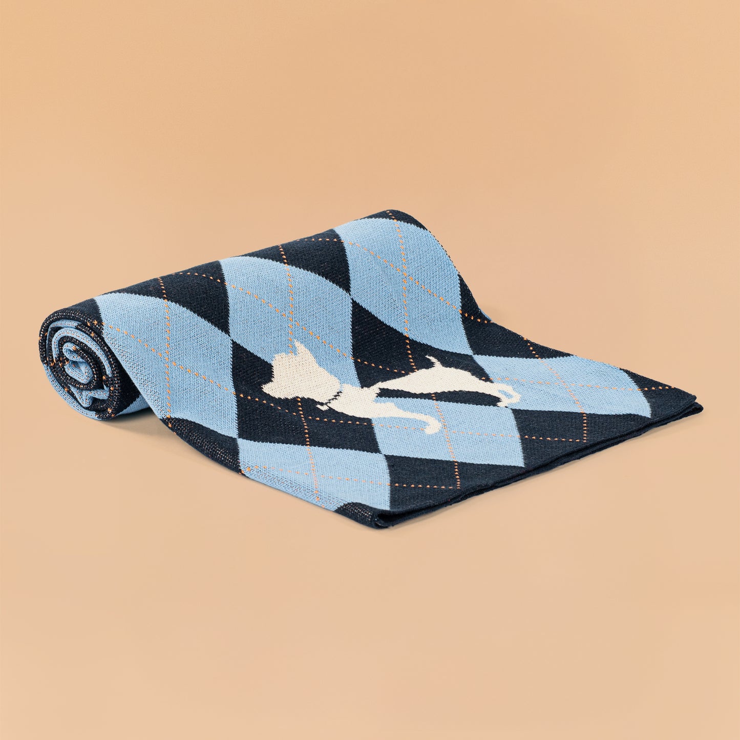 HUFT Cuddle Checks Blanket For Dog & Cat - Blue - Heads Up For Tails