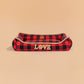 HUFT Love Plaid Lounger Bed For Dog - Red & Black - Heads Up For Tails