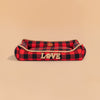 HUFT Love Plaid Lounger Bed For Dog - Red & Black - Heads Up For Tails