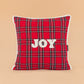 HUFT Personalised Tartan Plaid Snuggle Cushion Cover For Dog & Cat - Red - Heads Up For Tails