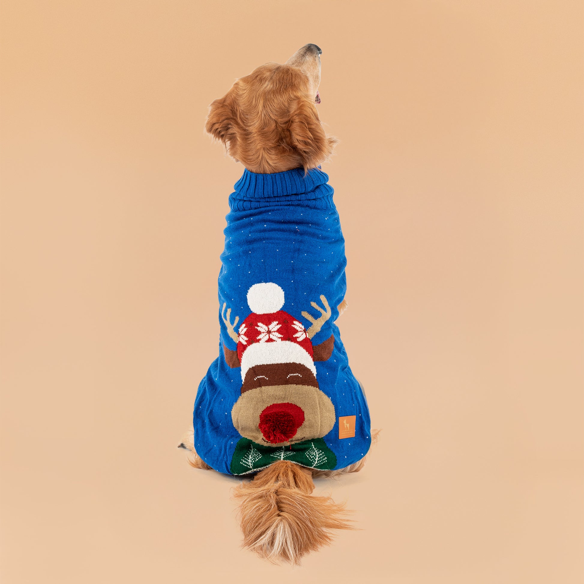 HUFT Reindeer Cheer Sweater For Dog - Blue - Heads Up For Tails